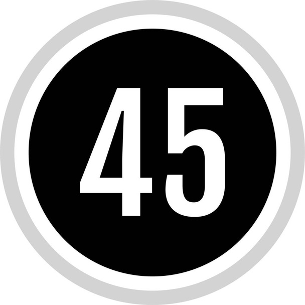 Значок номер 45. Векторный шаблон для веб-дизайна  - Вектор,изображение