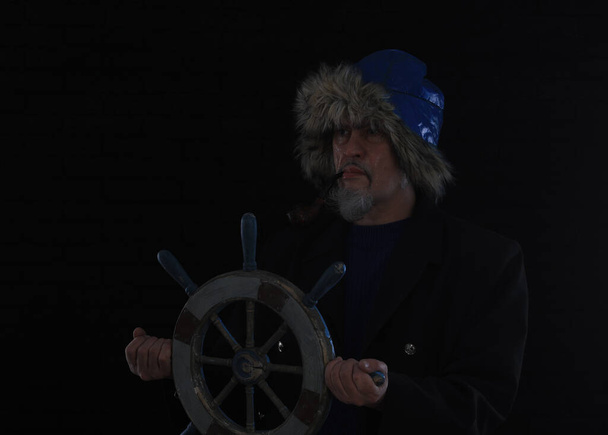 portrait of an old bearded ship captain - Photo, Image