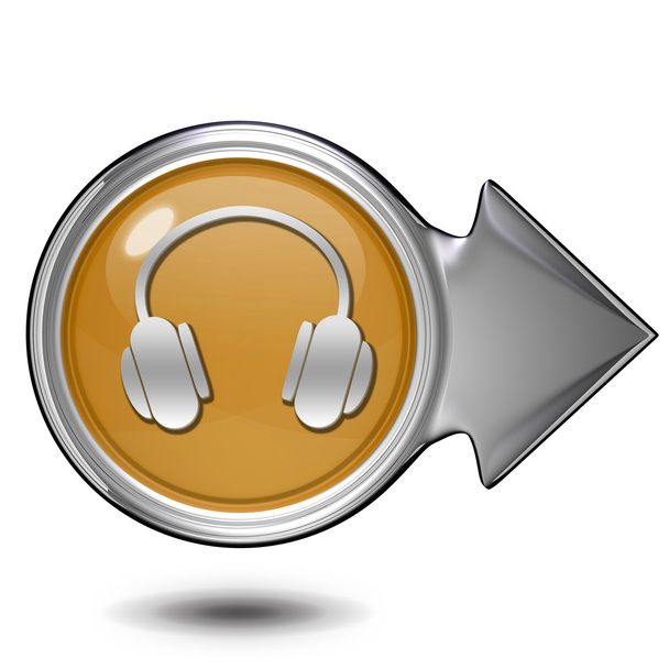 Headset circular icon on white background - Foto, Bild