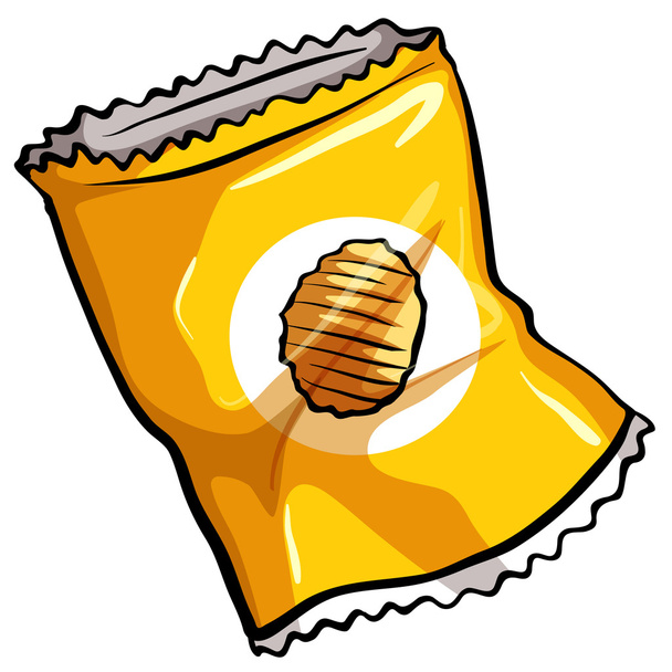 Egy zacskó chips - Vektor, kép