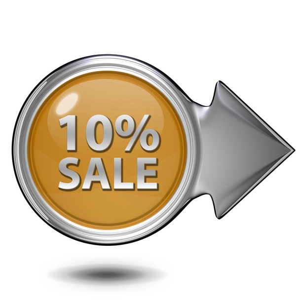 Sale ten percent circular icon on white background - Photo, Image
