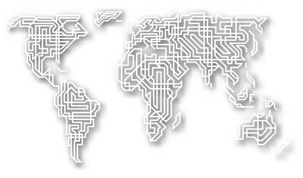 Stylized cutout world map - Vektori, kuva