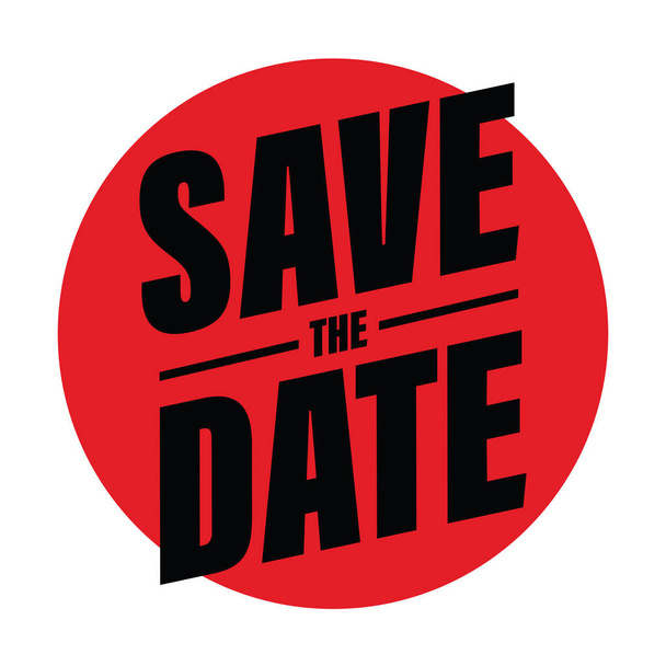 Save the Date label sign red invitation vector - Vecteur, image