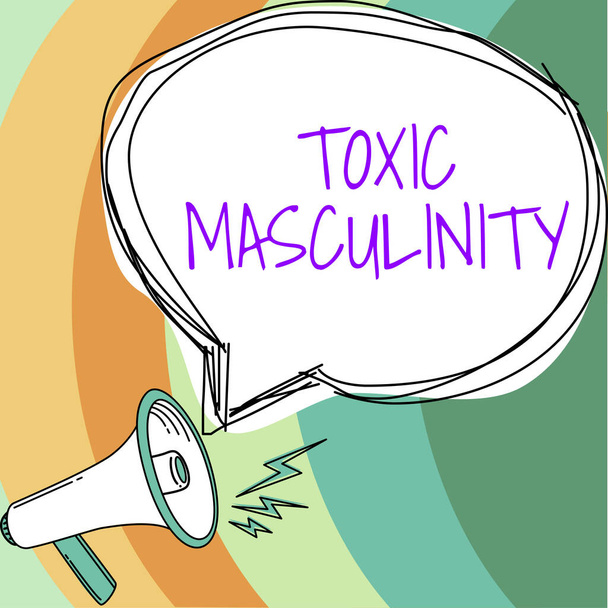 Texto que muestra inspiración Masculinidad tóxica, Concepto de negocio describe estrecho tipo represivo de ideas sobre el rol de género masculino - Foto, imagen