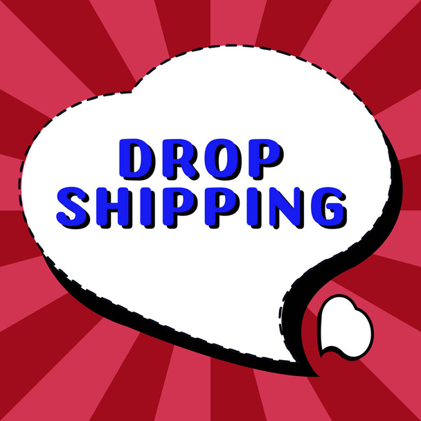 Szöveg megjelenítése Drop Shipping, Word Írta, hogy küldjön árut a gyártótól közvetlenül egy ügyfélnek, nem pedig a kiskereskedőnek - Fotó, kép