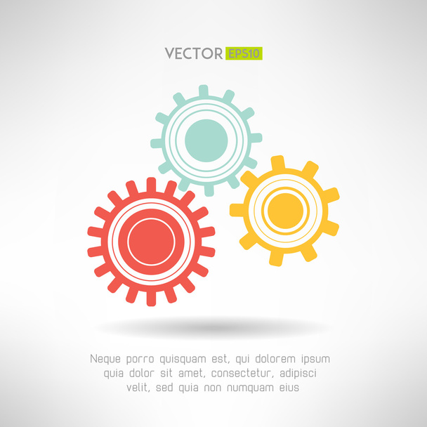 Colorfull gears icons set. Business teamwork progress concept. Vector - Vektor, Bild