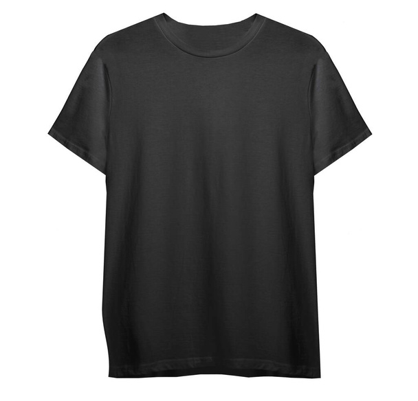 Black t shirt isolated on white background - Foto, afbeelding