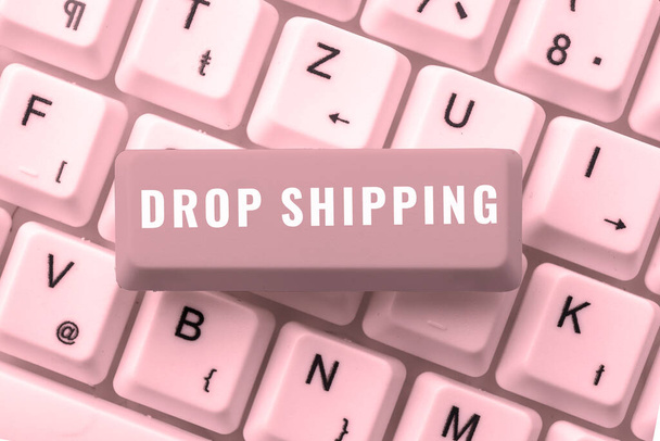 Концептуальний підпис Drop Shipping, бізнес-ідея відправляти товари від виробника безпосередньо клієнту замість продавця
 - Фото, зображення