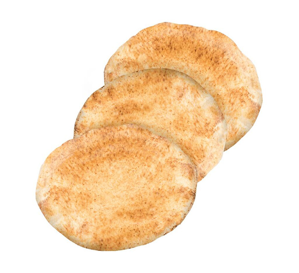 Арабський плоский хліб ізольований на білому тлі - Фото, зображення