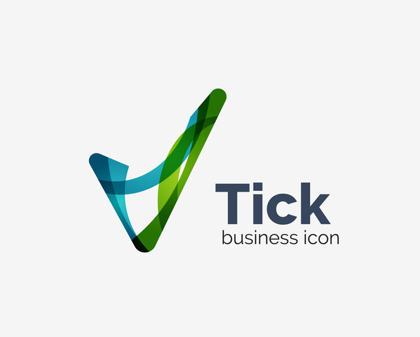 Modern tick abstract wave logo design - Vector, Image