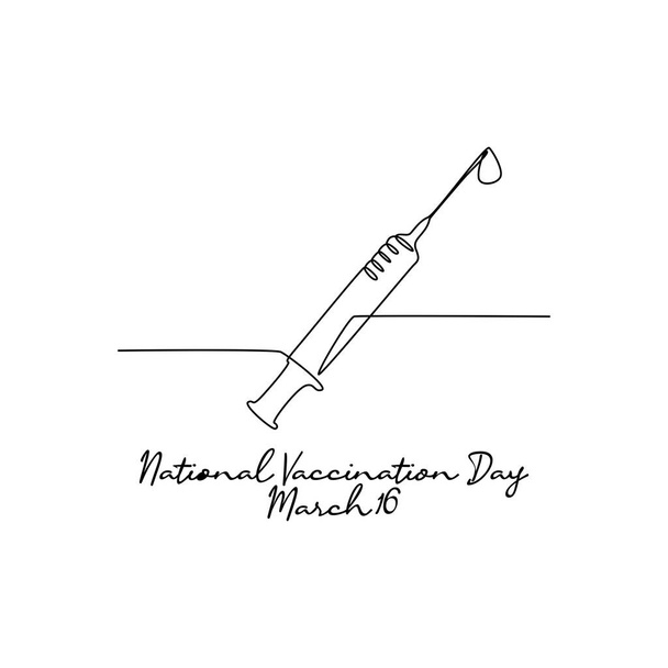 single line art of national vaccination day good for national vaccination day celebrate. line art. illustration. - ベクター画像