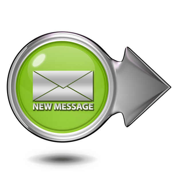new message circular icon on white background - Photo, Image