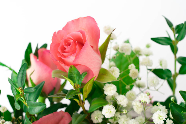 美しいピンクのバラの花花束 - 写真・画像
