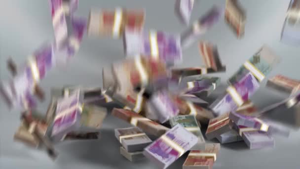 Pakistan Banknotes Money / Pakistani rupee / Currency Rs / PKR Bundles Falling - Séquence, vidéo