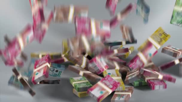 Philippinen Banknoten Geld / Philippinischer Peso / Währung / PHP-Bundles fallen - Filmmaterial, Video