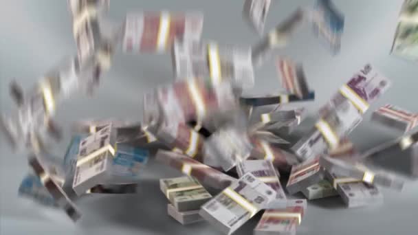 Russia Banknotes / Russian Money / Ruble / Rouble / RUB  Bundles Falling - Video, Çekim