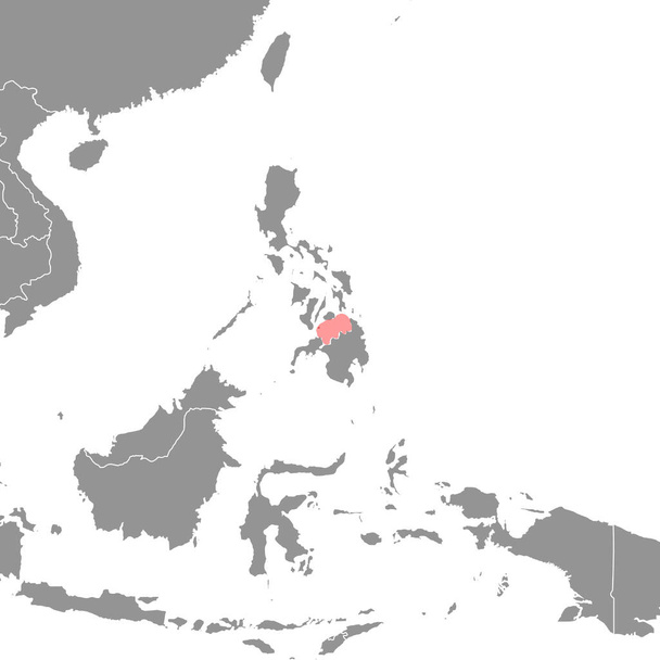 Bohol Sea on the world map. Vector illustration. - Vektori, kuva