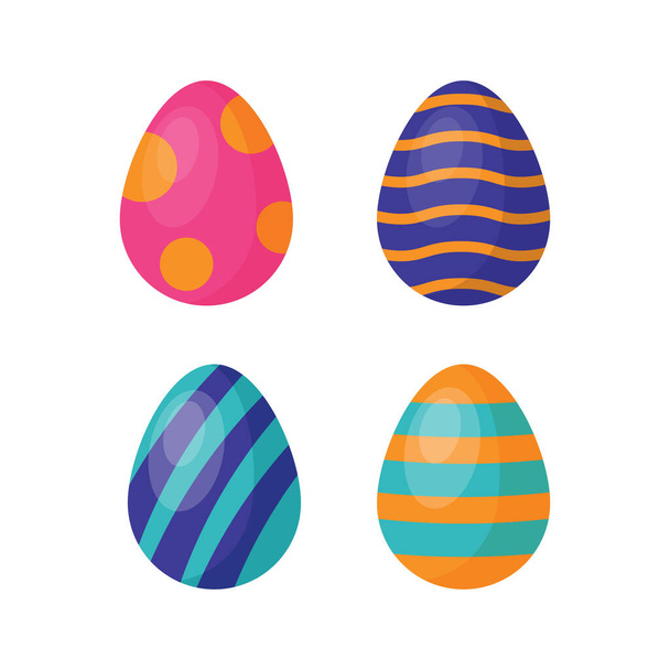 Иллюстрация красочной коллекции яиц на Пасху. Векторная миграция - Вектор,изображение
