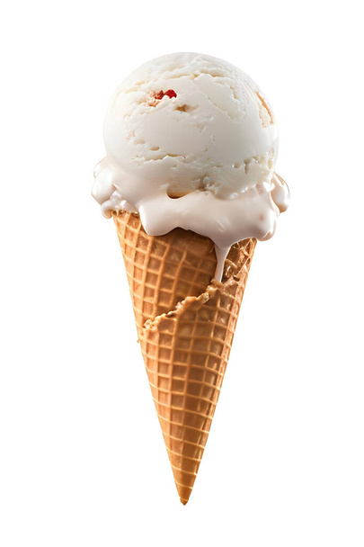 ice cream cone with chocolate and vanilla icecream - Photo, Image