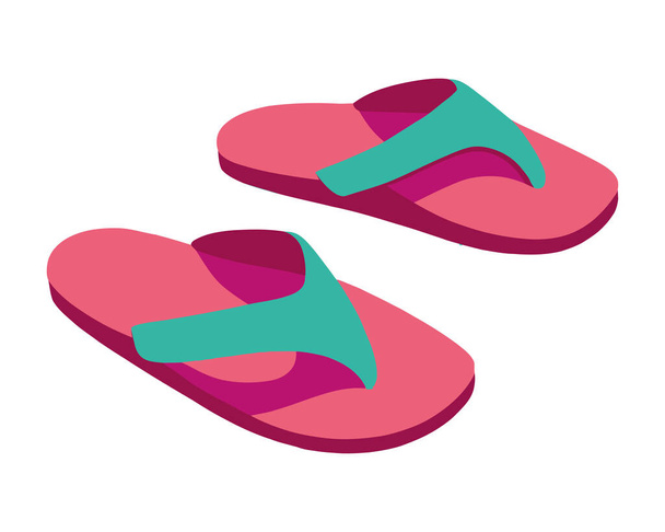 red flip flops footwear accessories - Vector, Imagen