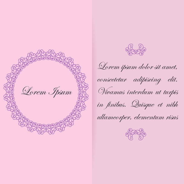 Greeting card or invitation design in pink colors - Vettoriali, immagini