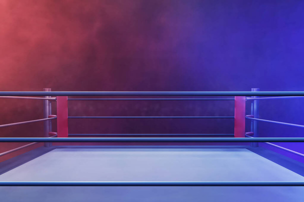 Professional boxing ring 3d illustration - 写真・画像