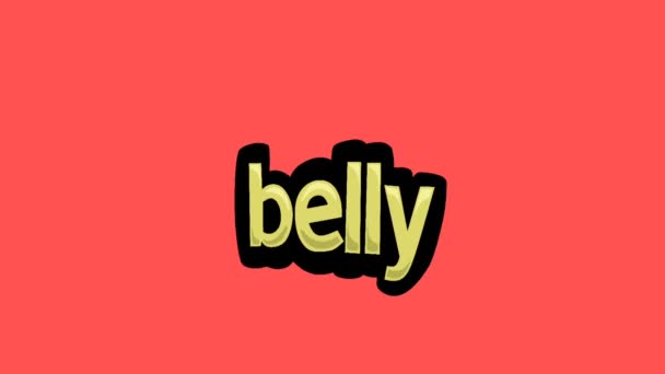 Red screen animation video written BELLY - Footage, Video