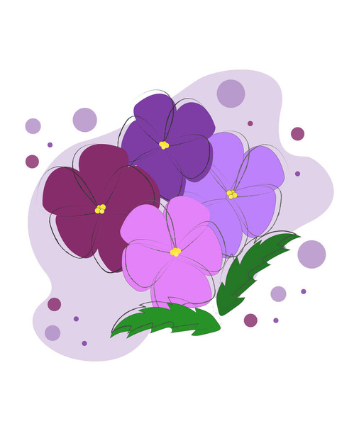 Abstraktní pozadí s fialkami, květy, vektor, zahrada, jaro - Vektor, obrázek
