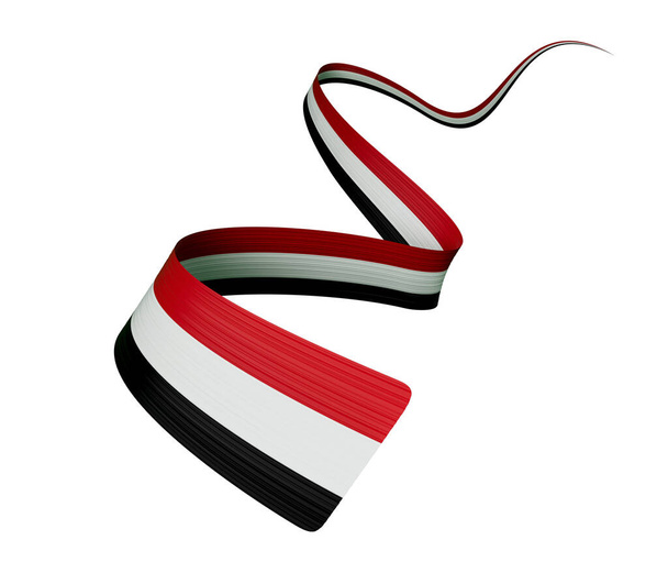 3d Vlajka Sýrie Země, 3d Vlnitá stuha vlajky Sýrie izolované na bílém pozadí, 3d ilustrace - Fotografie, Obrázek
