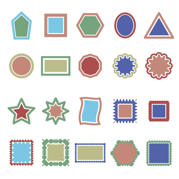 Geometric shape frames isolated on white. - Vektor, kép
