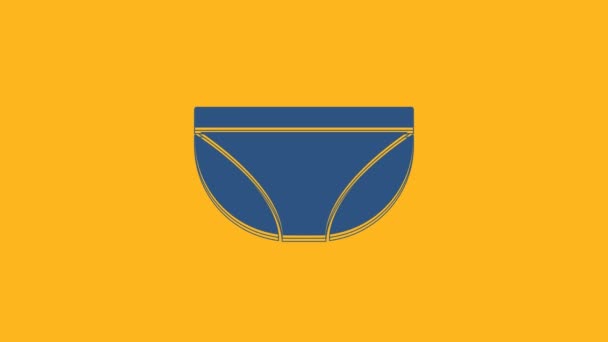 Icône bleu sous-vêtements isolé sur fond orange. Animation graphique de mouvement vidéo 4K. - Séquence, vidéo