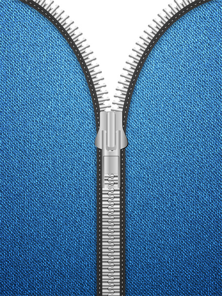 denim open zipper - Vector, Image