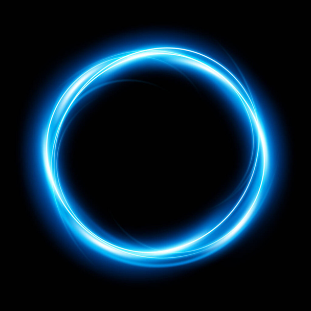 Abstract fire ring on a dark transparent background. vector light effect. - Вектор, зображення