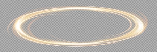Abstract fire ring on a dark transparent background. vector light effect. - Vector, Imagen