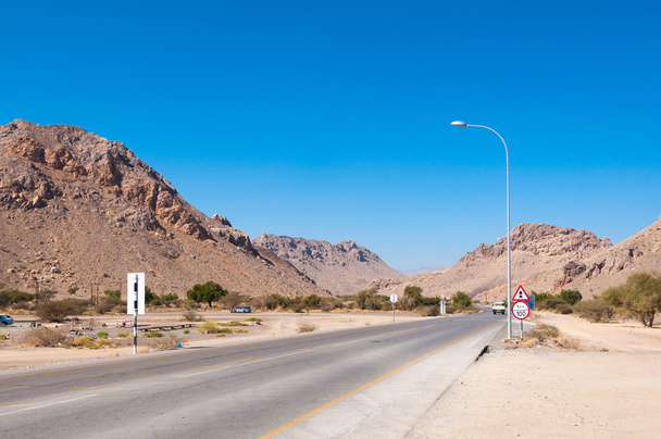 Image of road from Nizwa to mountain Jebel Shams in Oman - Photo, Image