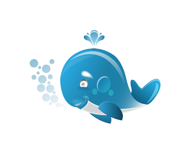 Balene blu Cartoon - Vettoriali, immagini