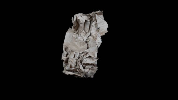 Crumpled paper ball. isolated on transparent background. illustration for businnes concept, banner, black bagraund - Foto, afbeelding