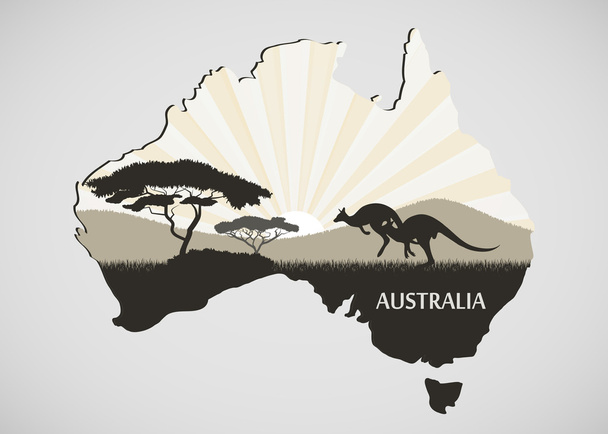 Australische continent - Vector, afbeelding