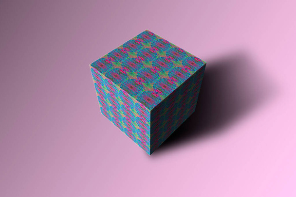 un cubo mágico caja de regalo misterio misterioso tribal tribal cuadrado bloque - Foto, Imagen