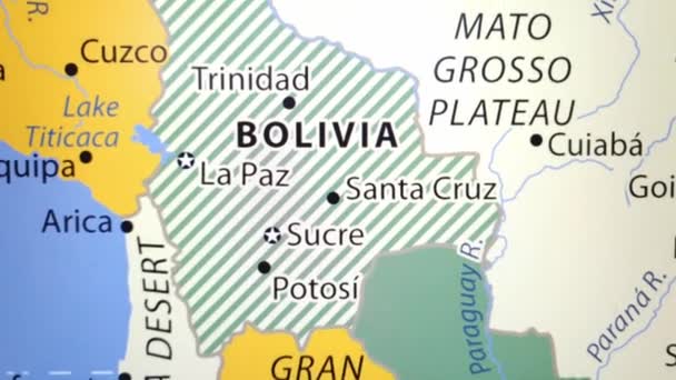 Carte Bolivie affichée sur l'écran de l'appareil numérique - Séquence, vidéo