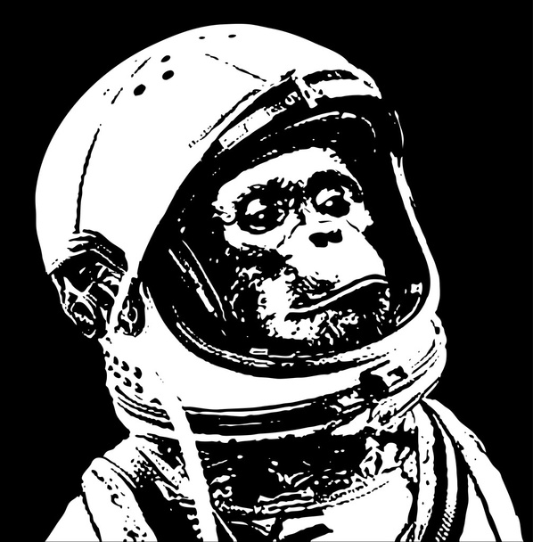 Шимпанзе-астронавт
 - Вектор,изображение