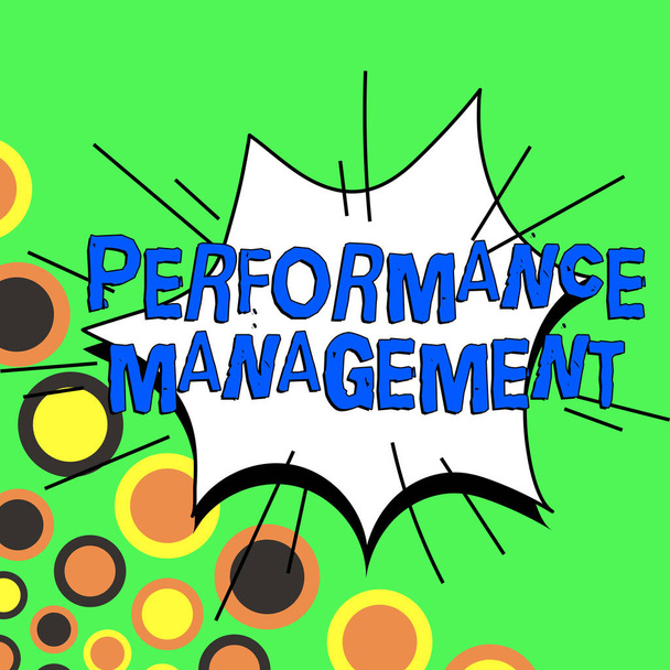 Τίτλος κειμένου που παρουσιάζει Performance Management, Εννοιολογική φωτογραφία Βελτίωση της αποτελεσματικότητας των εργαζομένων συνολική συνεισφορά - Φωτογραφία, εικόνα