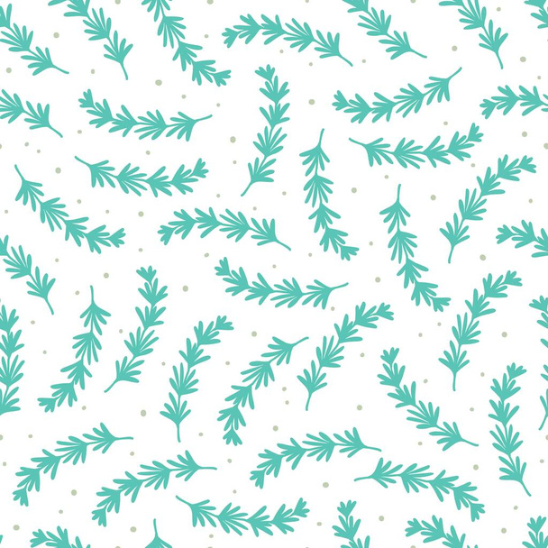 El patrón inconsútil del vector de las hojas de romero verde de la hierba fresca se puede utilizar para el fondo y el diseño de la ropa - Vector, Imagen