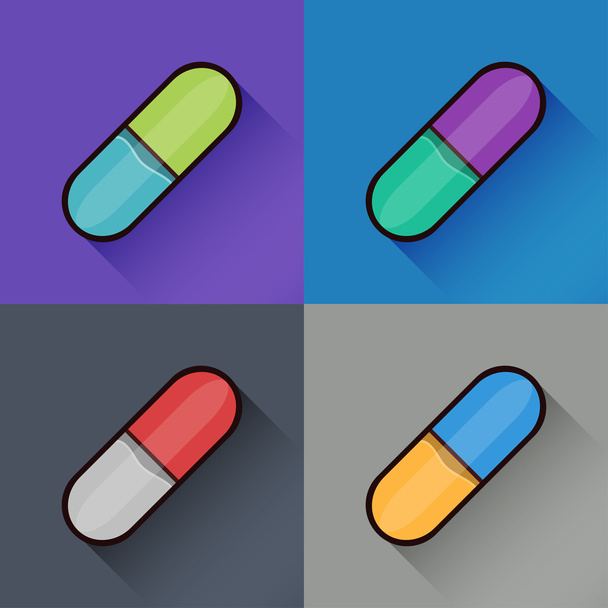 Icons capsules - Vector, Image