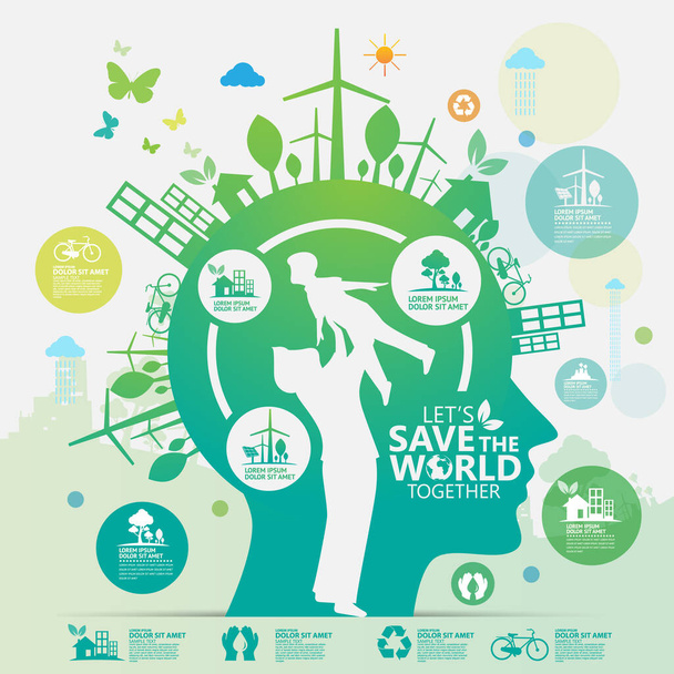 save the planet vector graphic illustration design. - Vector, imagen