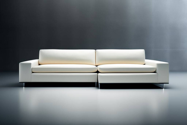 Sofá de diseño blanco y moderno con un aspecto lujoso. - Foto, Imagen