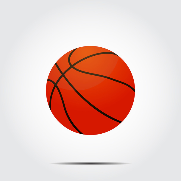 Basketball ball with shadow on a gray background vector - Вектор, зображення