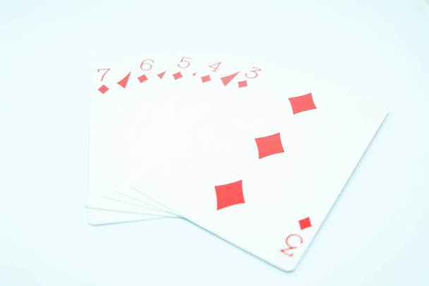 прямой поток алмазов в покер, три до семи - Фото, изображение