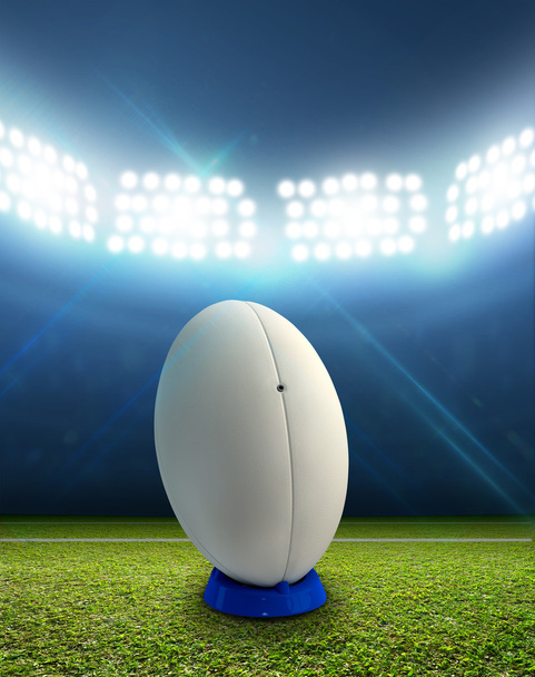 Rugby stadyum ve topu - Fotoğraf, Görsel