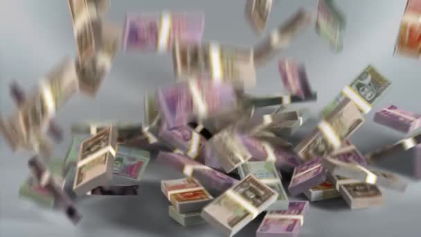 Mongolia Banknotes Money / Mongolian tgrg / Currency  / MNT Bundles Falling - Séquence, vidéo